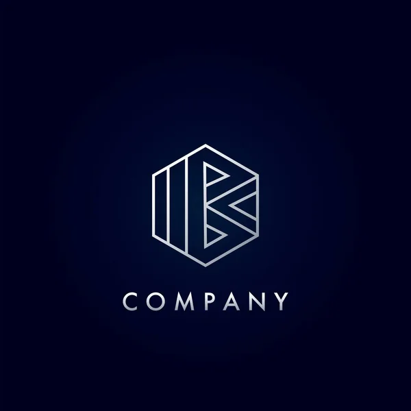 Geometrical Hexagon Line Letter Logo Apartment Real Estate Properti Hotel - Stok Vektor