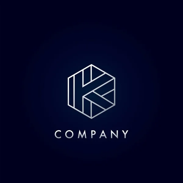 Geometrische Hexagon Line Letter Logo Appartement Vastgoed Onroerend Goed Hotel — Stockvector