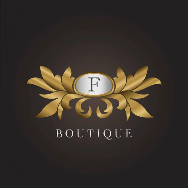 Luxury Boutique Initial Letter Logo Gold Badge Decorative Orgent Ornament — 스톡 벡터