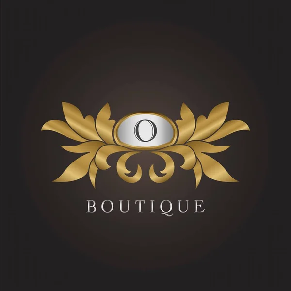 Luxo Boutique Inicial Carta Logo Ouro Emblema Decorativo Ornamento Ornamento —  Vetores de Stock