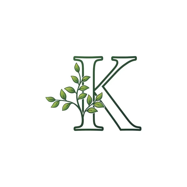 Μονόγραμμα Letter Logo Concept Green Nature Green Leaf Design — Διανυσματικό Αρχείο