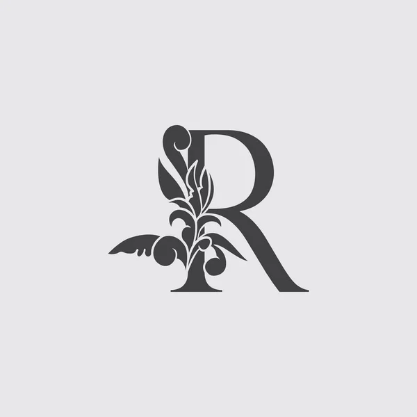 Monogram Letter Luxury Logo Icon Vintage Deco Letter Black Color — Stock Vector