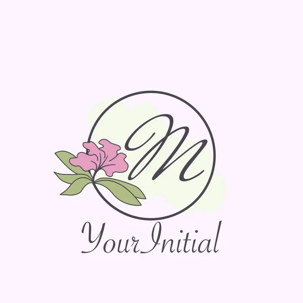 Monograma Feminino Inicial Carta Logo Conceito Círculo Natureza Flor Vetor — Vetor de Stock