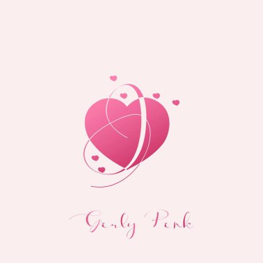 İlk harf J logo simgesi aşk pembe, vektör tasarımı konsept logo simgesi ile kız kıza kalp aşkı.