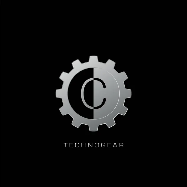 Logo Techno Gear 디자인 컨셉트 비즈니스 초기를 로고와 — 스톡 벡터