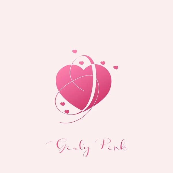 Letra Inicial Logo Icono Amor Rosa Diseño Vectores Concepto Femenino — Archivo Imágenes Vectoriales