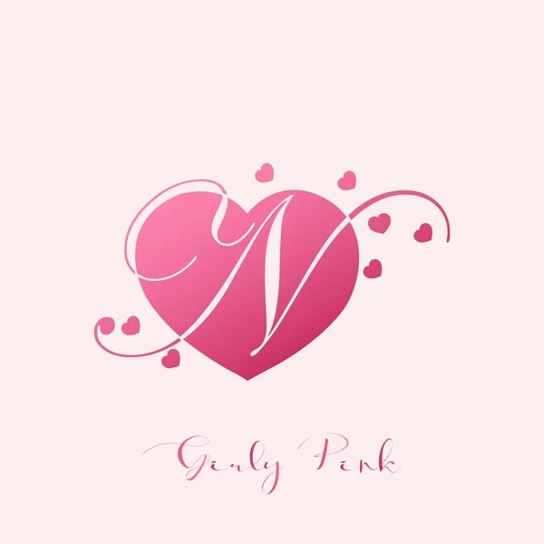 Carta Inicial Logotipo Ícone Amor Rosa Conceito Design Vetor Feminino — Vetor de Stock