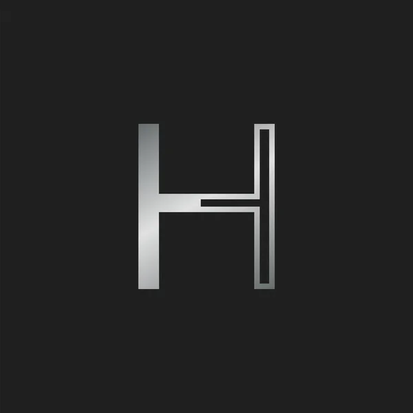 頭文字Hのロゴアイコン ベクトルデザインのコンセプト初期またはブランドアイデンティティのための銀色の抽象的な上品な文字 — ストックベクタ