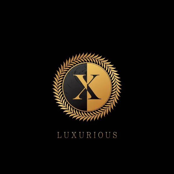 Golden Γράμμα Λογότυπο Luxurious Nature Leaves Κομψά Vector Design Concept — Διανυσματικό Αρχείο