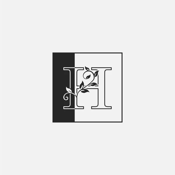 Ligne Carrée Nature Classy Lettre Icône Logo Concept Design Monogramme — Image vectorielle