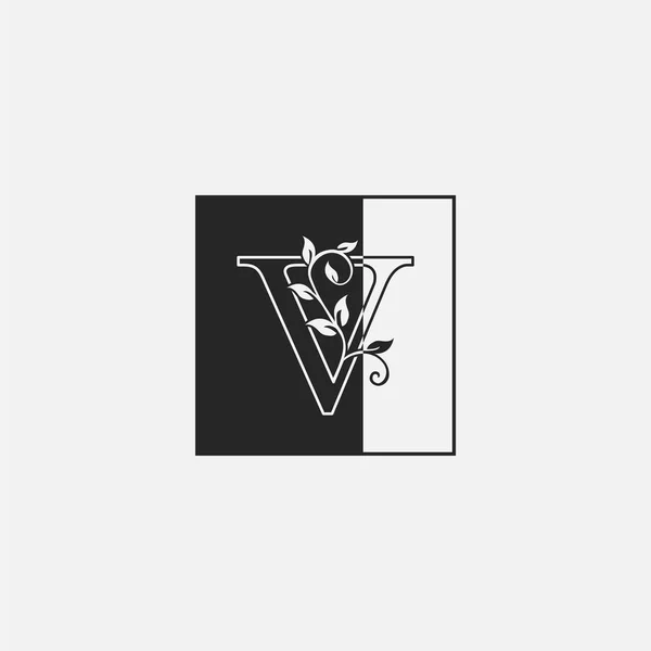 Square Outline Nature Classy Letter Logo Icon Monogram Design Concept — Stock Vector