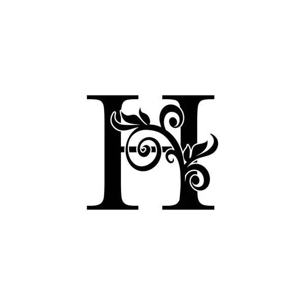 Golden Luxury Letter Logo Icona Design Vintage Concetto Foglie Floreali — Vettoriale Stock