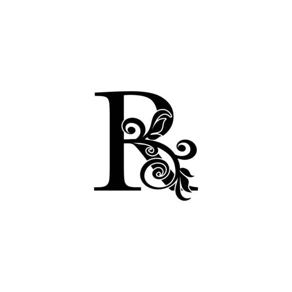 Golden Luxury Letter Logo Icon Vintage Design Concept Floral Leaves — Stock Vector