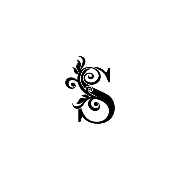 Golden Luxury Letter Logo Symbol Vintage Design Konzept Blumenblätter Mit — Stockvektor