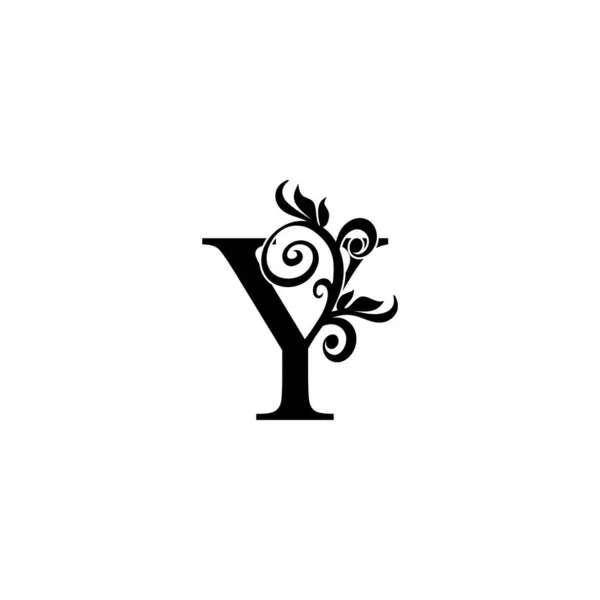 Golden Luxury Letter Логотип Значок Винтажный Дизайн Концепции Цветочные Листья — стоковый вектор