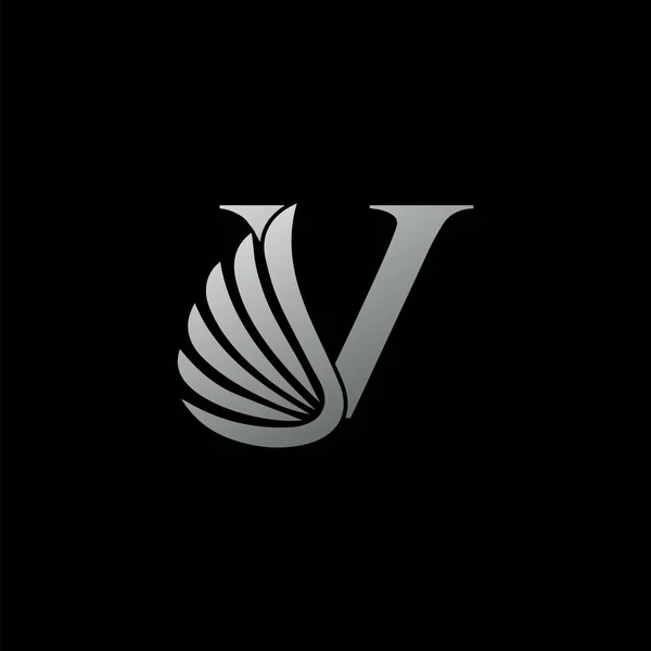 Brief Logo Luxe Vleugel Trendy Design Concept Luxe Vleugel Letter — Stockvector