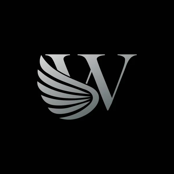 Brief Logo Luxe Vleugel Trendy Design Concept Luxe Vleugel Letter — Stockvector