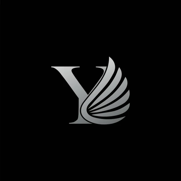 手紙とロゴの豪華な翼 トレンドデザインコンセプト企業 弁護士 公証人 自動車 コミュニティなどのブランドアイデンティティのための豪華な翼と手紙Y — ストックベクタ