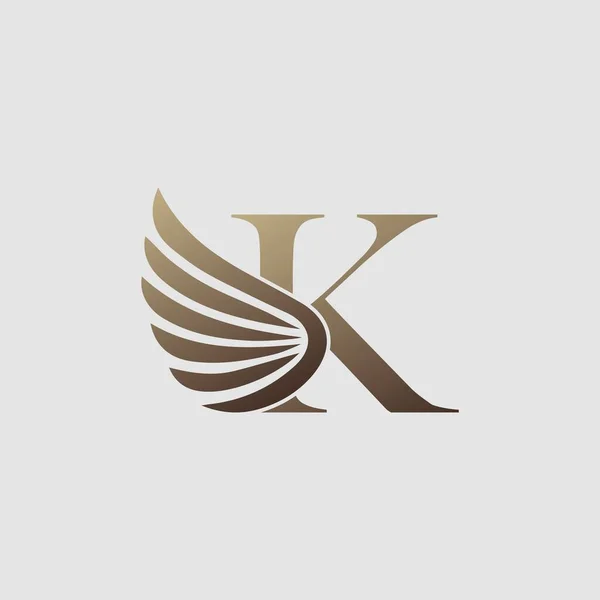 K harfi logo lüks kanadı. Şirket, avukat, noter, firma, otomotiv, toplum ve daha fazla marka kimliği için son moda tasarım konsepti..