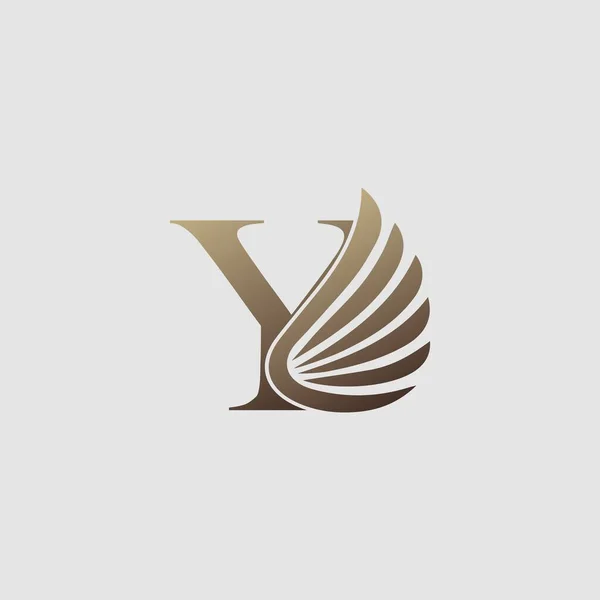 Brev Logo Lyxvinge Trendig Design Koncept Lyx Vinge Och Bokstav — Stock vektor