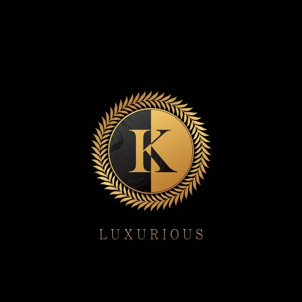 Golden Lettera Logo Luxurious Nature Leaves Elegante Concetto Design Vettoriale Vettoriali Stock Royalty Free