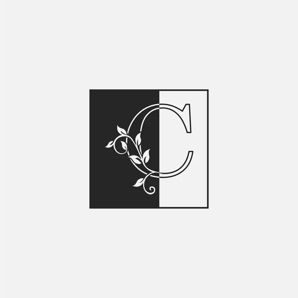 Square Outline Nature Classy Letter Logo Icoon Monogram Ontwerp Concept Rechtenvrije Stockillustraties