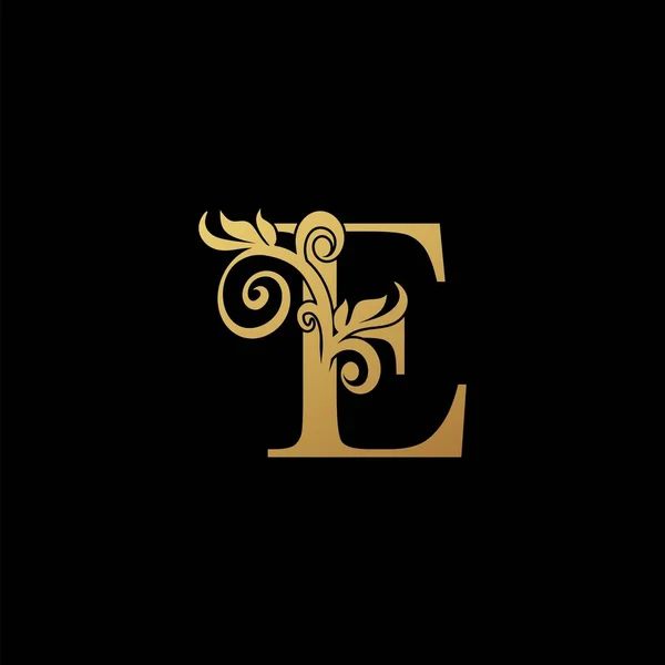 Golden Luxury Letter Logo Icoon Vintage Design Concept Bloemblaadjes Met Stockvector