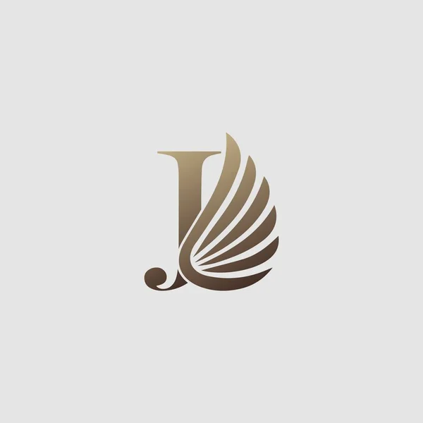 Brief Logo Luxe Vleugel Trendy Design Concept Luxe Vleugel Letter Stockillustratie