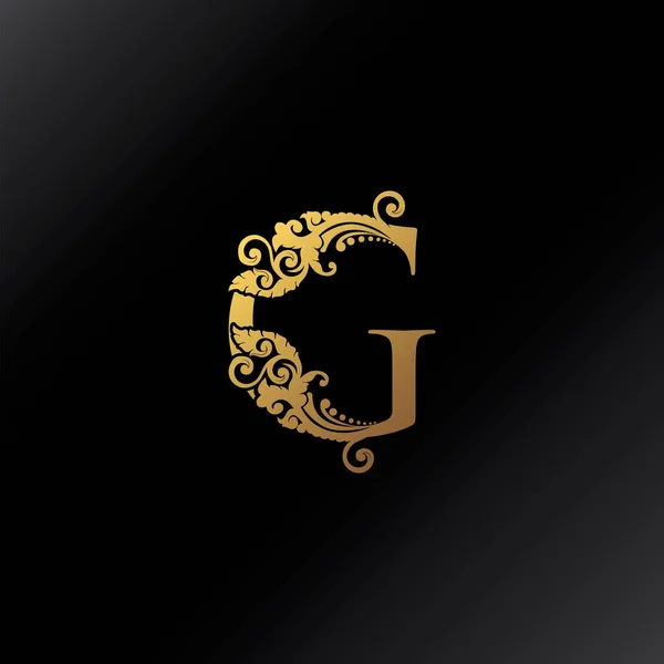Golden Letter Logo Ornate Dekoration Eleganz Wirbel Ornament Luxus Stil — Stockvektor