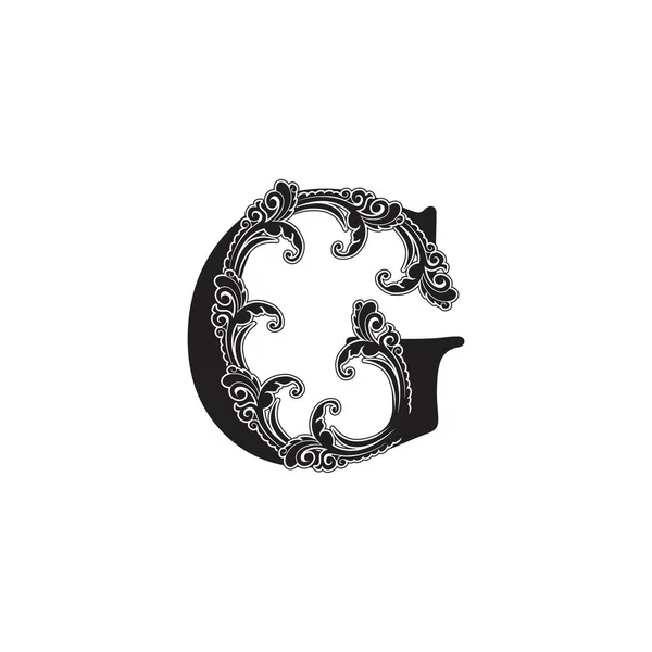 Orné Lettre Logo Icône Élégant Monogramme Luxe Ornement Décoration Lettre — Image vectorielle