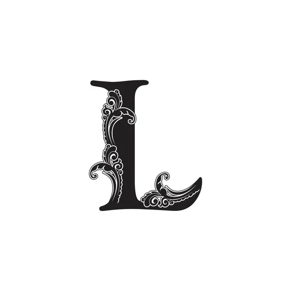 Ornate Letter Logo Icon Elegantes Monogramm Luxus Ornament Dekoration Brief — Stockvektor