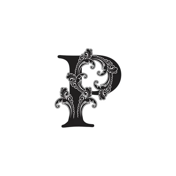 Ornate Letter Logo Ikon Elegáns Monogram Luxus Dísz Dekoráció Levél — Stock Vector