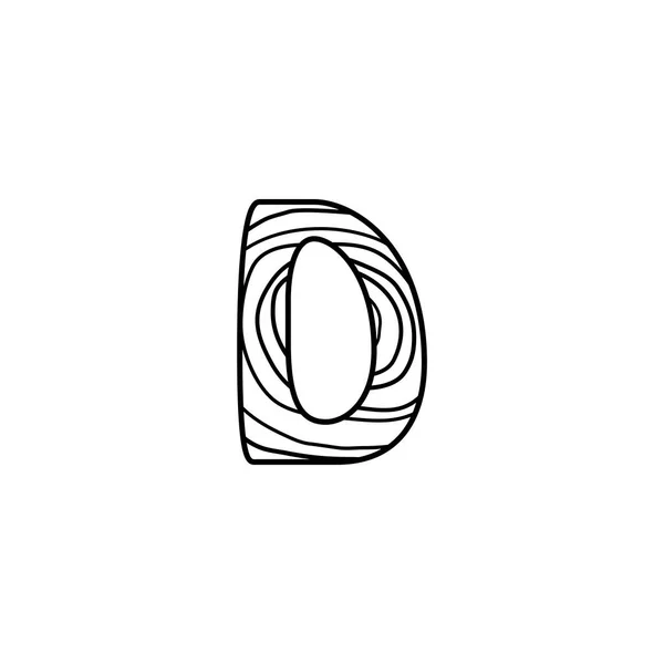 Harfi Tahta Doku Logosu Sanat Vektörü Tasarımı — Stok Vektör