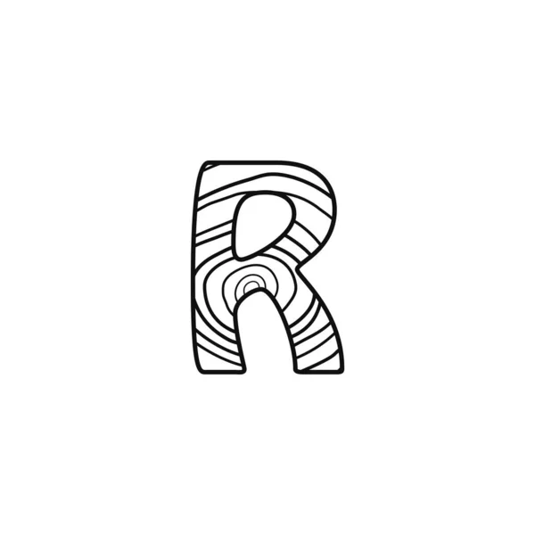 Letter Wood Texture Logo Art Vector Design — 스톡 벡터