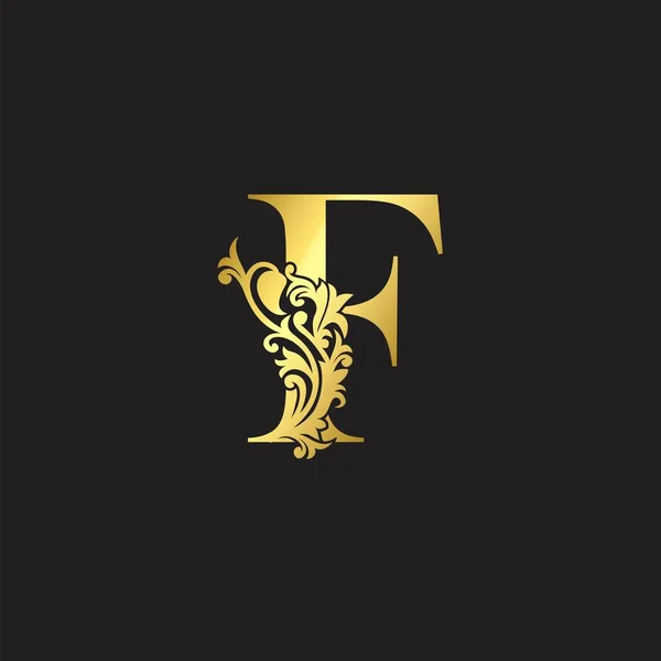 Golden Luxury Letter Logo Icon Template Design Vettoriale Ornato Con Vettoriale Stock