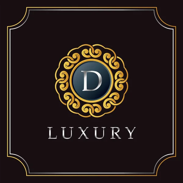 Luksus Mandala Badge Letter Logo Design Elegant Udsmykning Luksuriøs Logo – Stock-vektor