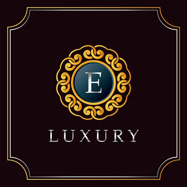 Mandala Kemewahan Lencana Desain Logo Surat Templat Logo Luxurious Ornate - Stok Vektor