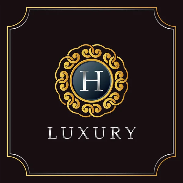 Emblema Mandala Luxo Carta Logo Design Elegante Ornamentado Decoração Luxuoso —  Vetores de Stock