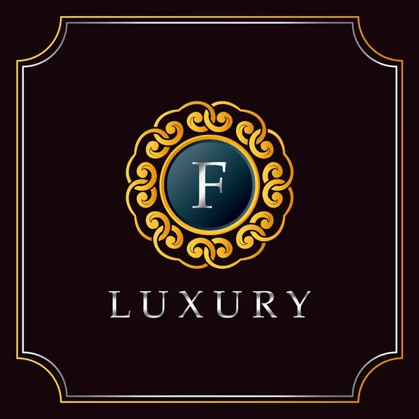 Luxury Mandala Odznaka List Logo Design Elegancka Ozdoba Ozdoba Luksusowy — Wektor stockowy