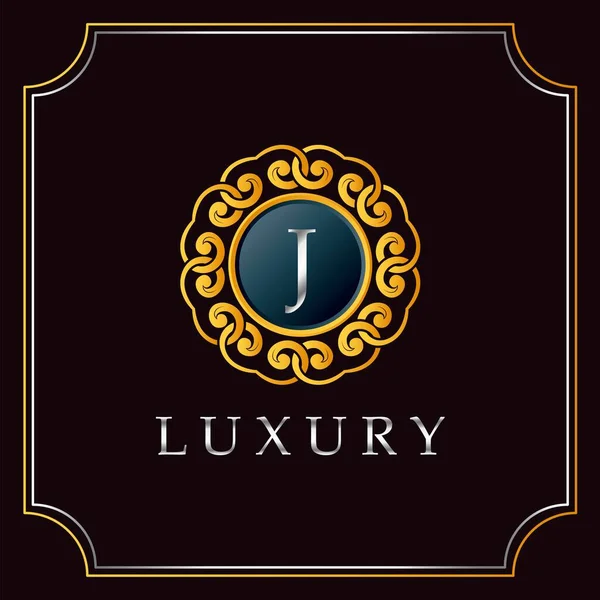 Diseño Logotipo Lujo Mandala Badge Letter Elegante Decoración Adornada Lujosa — Vector de stock