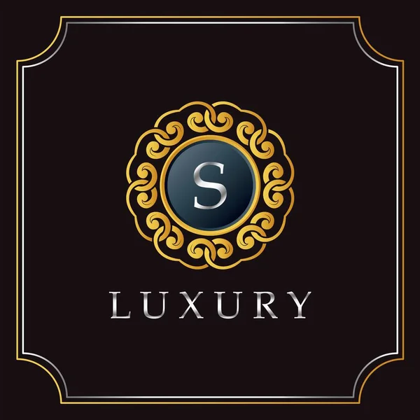 Luxus Mandala Badge Letter Logo Design Elegante Kunstvolle Dekoration Luxuriöse — Stockvektor