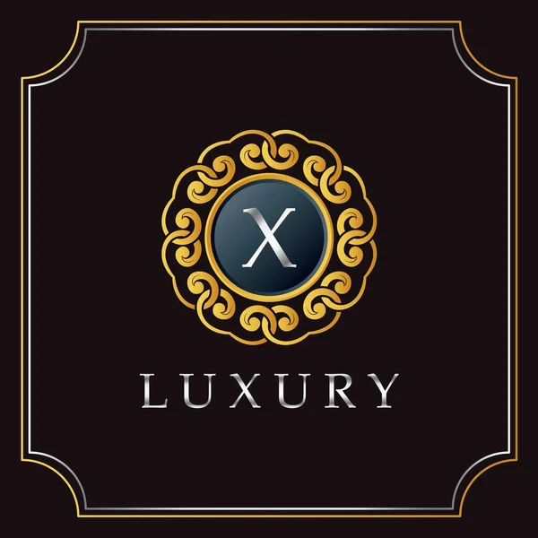 Luxury Mandala Badge Letter Design Элегантное Украшение Роскошный Шаблон Логотипа — стоковый вектор