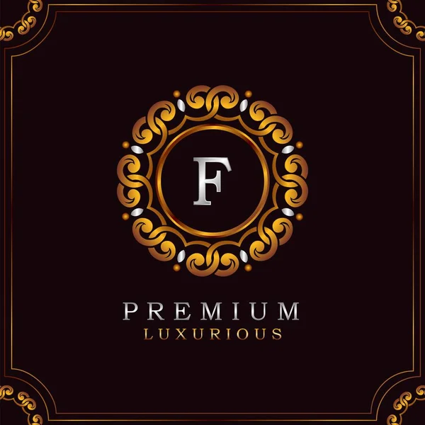Golden Premium Luxury Mandala Знак Буквы Логотип Дизайн Знак Мандала — стоковый вектор