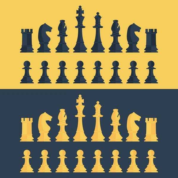 Uppsättning schackpjäser — Stock vektor