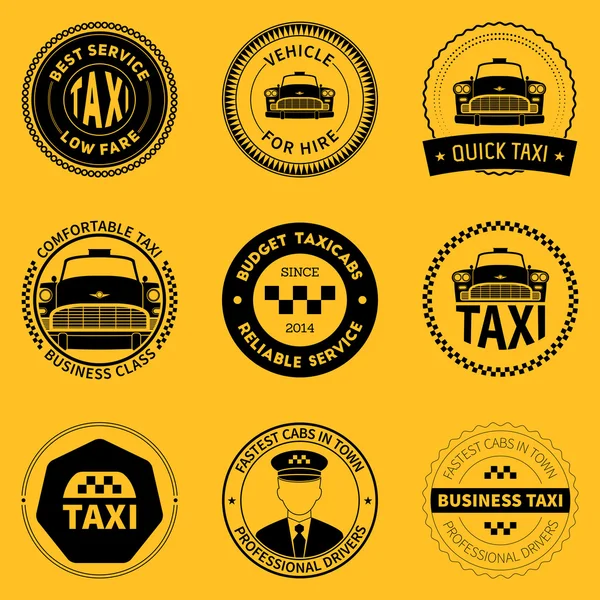 Juego de insignias de taxi — Archivo Imágenes Vectoriales