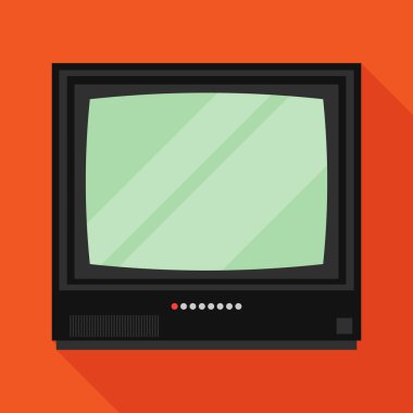 Uzun gölge ile televizyon simgesi