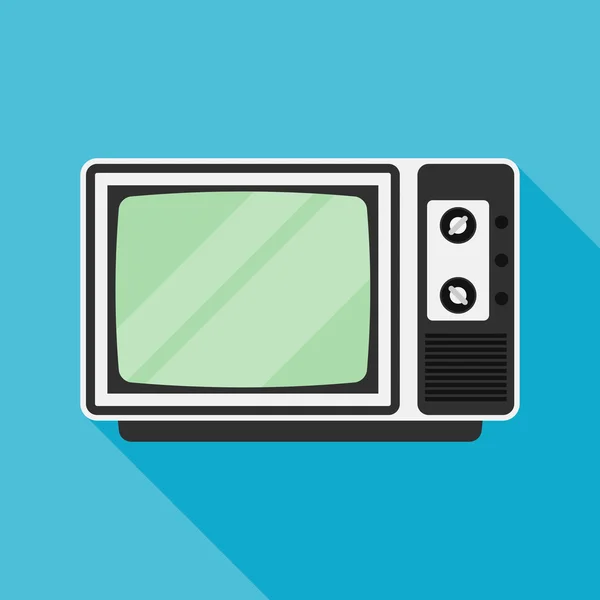 Icono de la televisión con sombra larga. ilustración vectorial de estilo plano — Archivo Imágenes Vectoriales