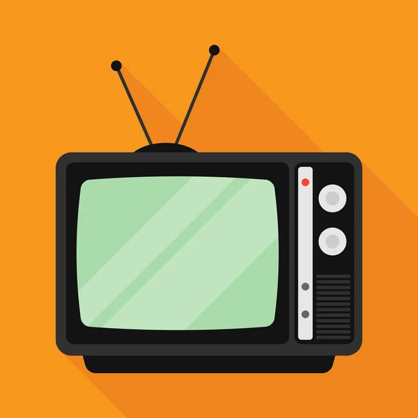 Tv-ikon med lang skygge. flad stil vektor illustration – Stock-vektor