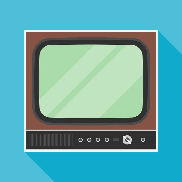 Icona della televisione con lunga ombra. illustrazione vettoriale in stile piatto — Vettoriale Stock