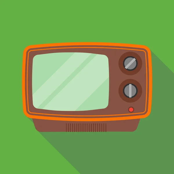 Icono de televisión con sombra larga Vector De Stock